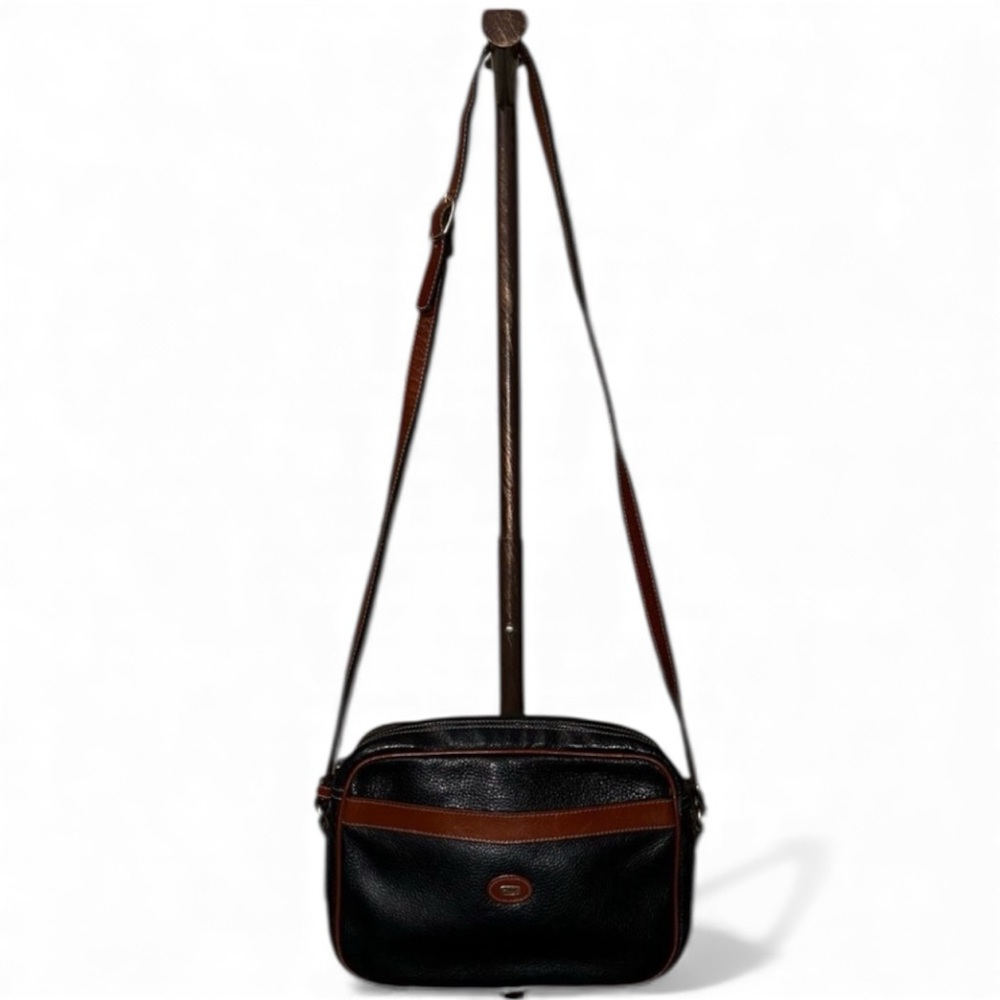 Bally Made in Italy Vintage Crossbody Bag. Black & Brown leather. Very Nice.